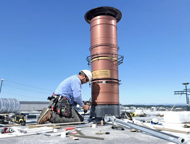 Installed chimney liner by Acushnet Chimney Sweep in Acushnet, MA