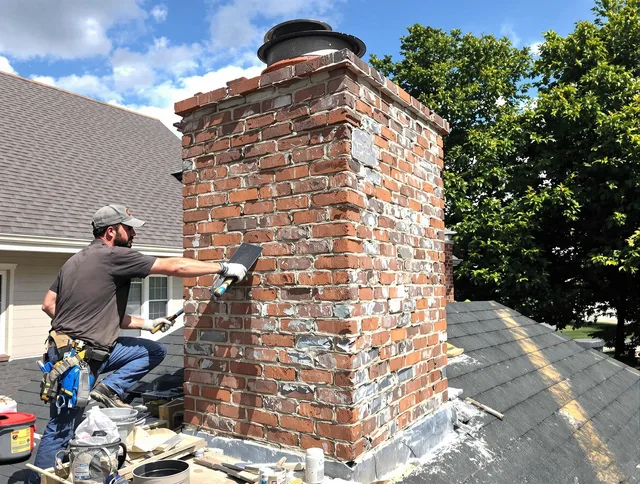 Completed chimney rebuild by Acushnet Chimney Sweep in Acushnet, MA