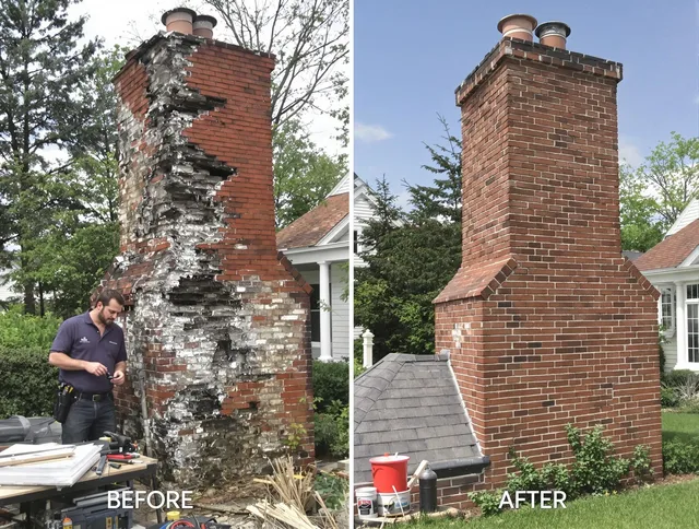 Acushnet Chimney Sweep performing a full chimney restoration in Acushnet, MA