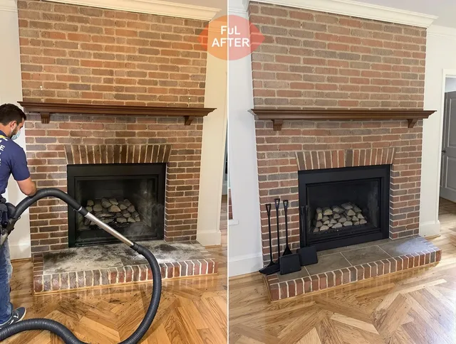 Acushnet Chimney Sweep carefully sanitizing a fireplace in Acushnet, MA
