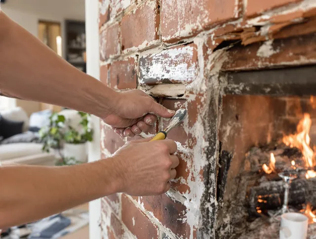 Routine fireplace repair by Acushnet Chimney Sweep in Acushnet, MA