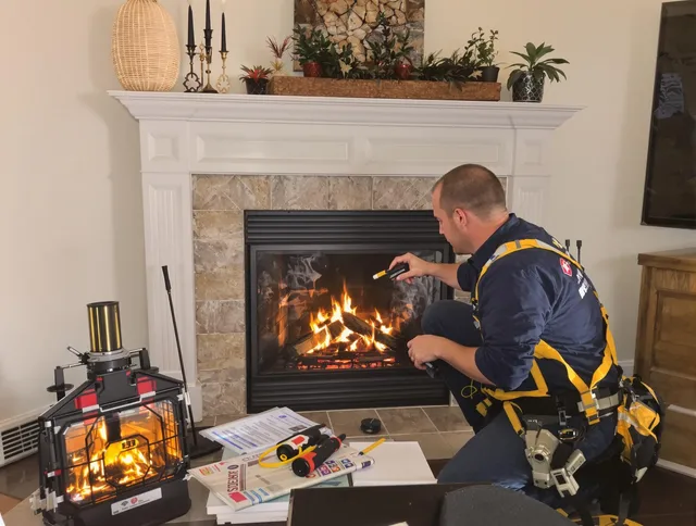 Safety-focused fireplace inspection by Acushnet Chimney Sweep in Acushnet, MA